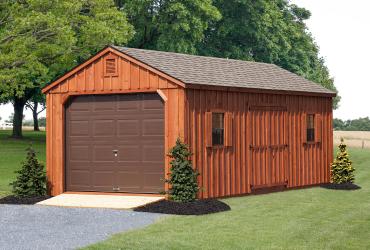 Aframe Single Car Garage Board and Batten Pine-2