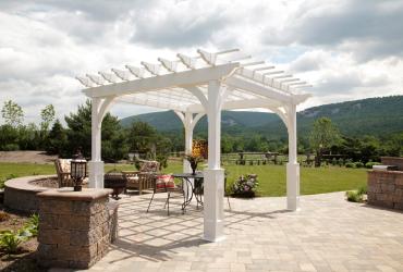 10x10 white elegant vinyl pergola with superior posts