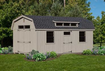 classic dutch barn with shed dormer