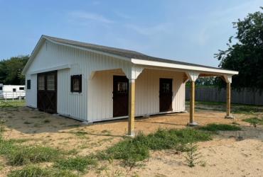 Large barn with lean-to