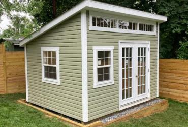 small backyard lean-to style studio shed