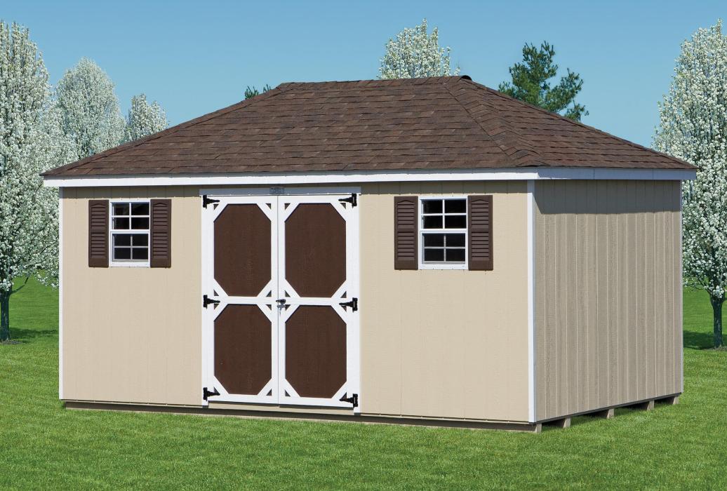 Hip Roof Duratemp T1-11 Storage Shed Hip Roof shed with Duratemp T1-11 siding