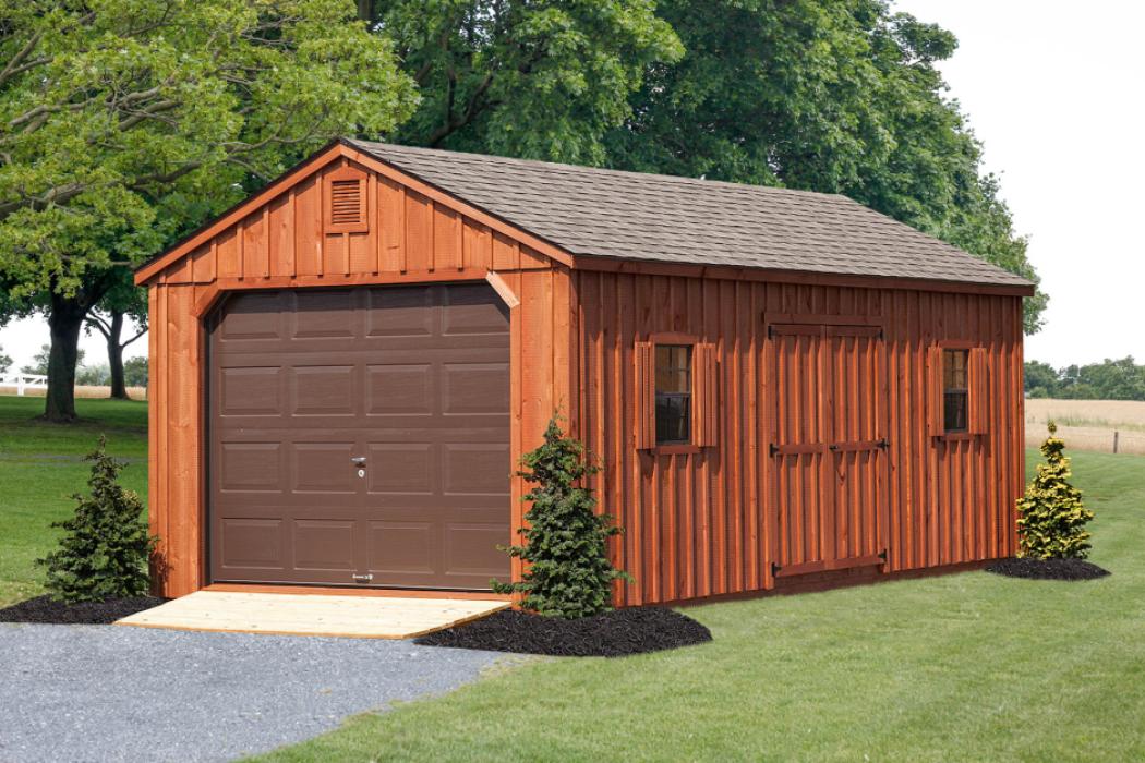 Standard Board & Batten: A-Frame Single Car Garage ...