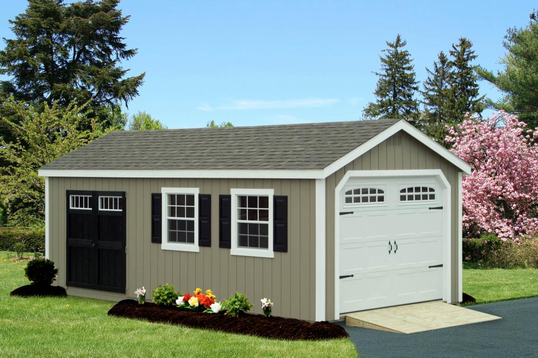 Classic T1-11: A-Frame Single Car Garage | Lancaster Barns