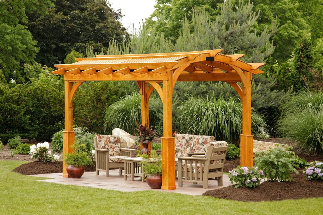 Cozy Arched Wood Pergola Lancaster County Barns