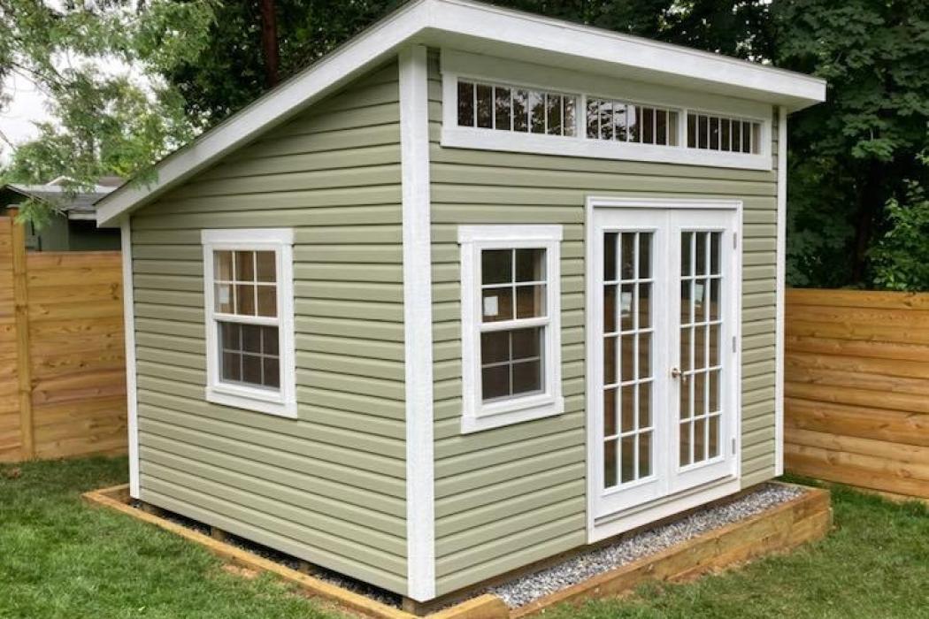 small backyard lean-to style studio shed