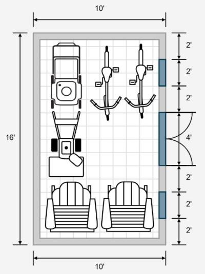 floor plan from interior of shed, courtesy of the Lancaster Barns design tool