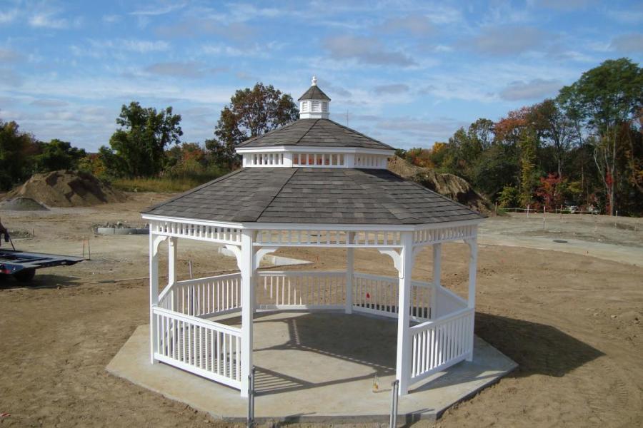 large white octagon vinyl gazebo