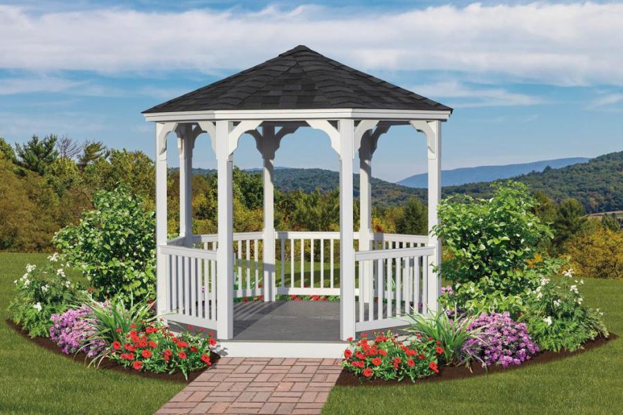 10' country vinyl octagon gazebo