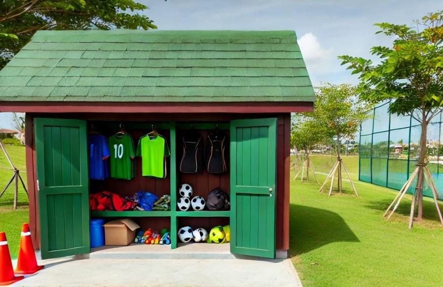 sports equipment storage shed