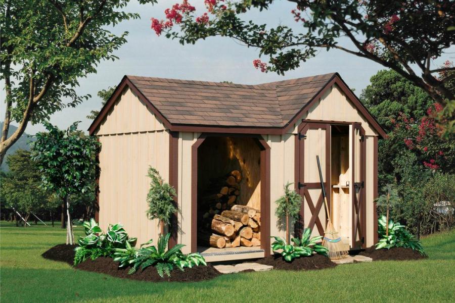 Wood storage shed